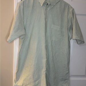 Stafford Green Striped Casual Shirt